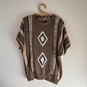 vintage knit batwing sleeve striped retro sweater